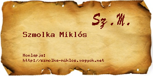Szmolka Miklós névjegykártya