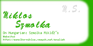 miklos szmolka business card